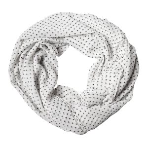 White Polka Dot Polyester Shawl Scarf