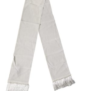 White Silk Fringes Neck Wrap Foulard Scarf