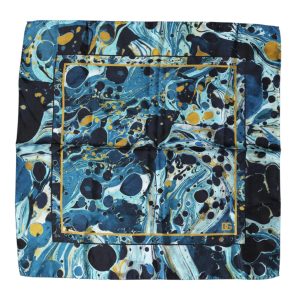 Multicolor Marble Square Foulard Scarf