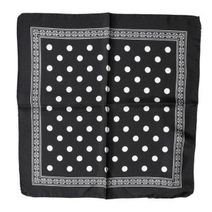 Black Polka Dot Square Handkerchief Scarf