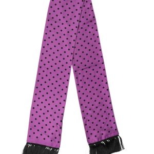 Violet Polka Dot Fringes Neck Foulard Scarf