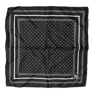 Scarf Black Poka Dot Men Square Handkerchief