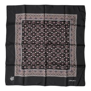 Multicolor Patterned Men Square Foulard Scarf