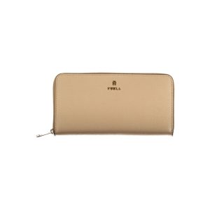 Beige Leather Woman Wallet