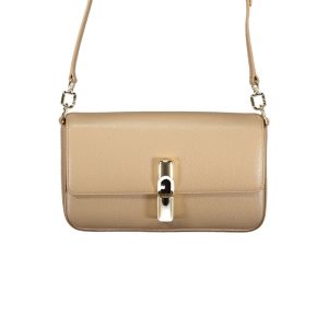 Beige Leather Women Bag