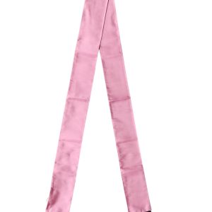 Pink Silk Fringes Neck Wrap Foulard Scarf
