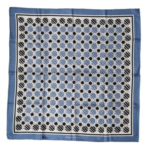 Blue Dotted Silk Square Foulard 66cm Scarf