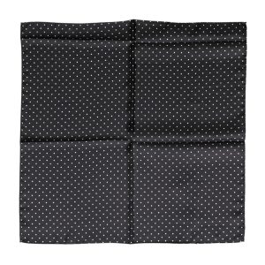 Black Polka Dot Silk Square Foulard Scarf