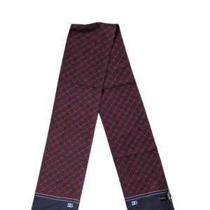 Maroon Patterned Fringes Wrap Foulard 138cm x 15cm Scarf