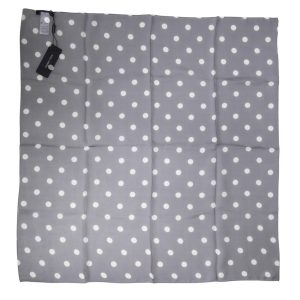 Blue Polka Dot Silk Square Foulard 91.5cm x 89.5cm Scarf