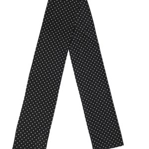 Black Polka Dot Neck Wrap Foulard 133.5cm x 12.5cm Scarf