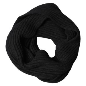 Black Cashmere Knit Neck Wrap Shawl 202cm x 26cm  Scarf