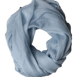 Light Blue Silk Stole Neck Wrap Shawl 200cm x 130cm Scarf