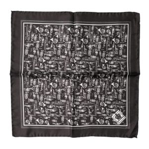 Brown Jazz Club Square Handkerchief Men 32cm x 31cm Scarf