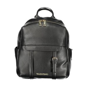 Black Polyurethane Women Backpack
